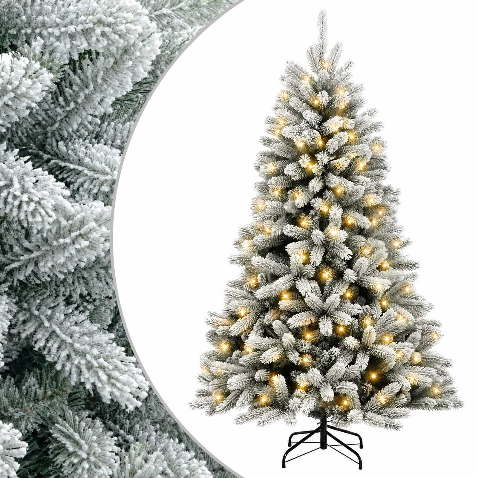 Umetno Zložljivo Božično Drevo 120 cm 150 LED Toplo bela