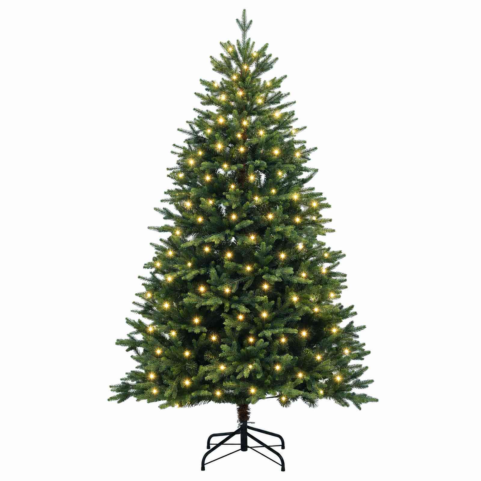 Umetno Zložljivo Božično Drevo 150 cm 150 LED Toplo bela