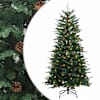 vidaXL Kunstlik kokkupandav j&otilde;ulupuu 150 cm 150 LED-i Soe valge