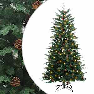 vidaXL Kunstlik kokkupandav j&otilde;ulupuu 150 cm 150 LED-i Soe valge