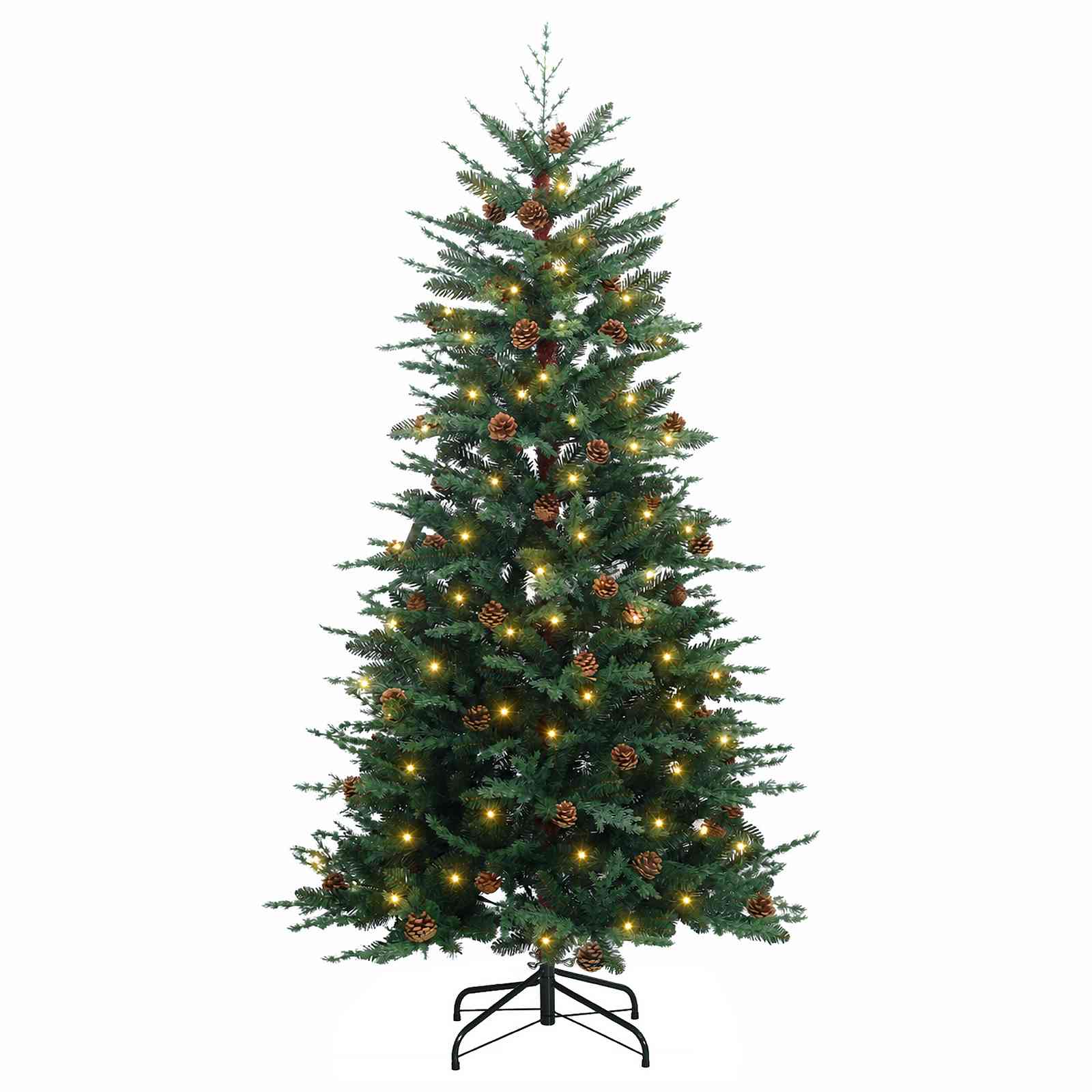 Umetno Zložljivo Božično Drevo 150 cm 150 LED Toplo bela