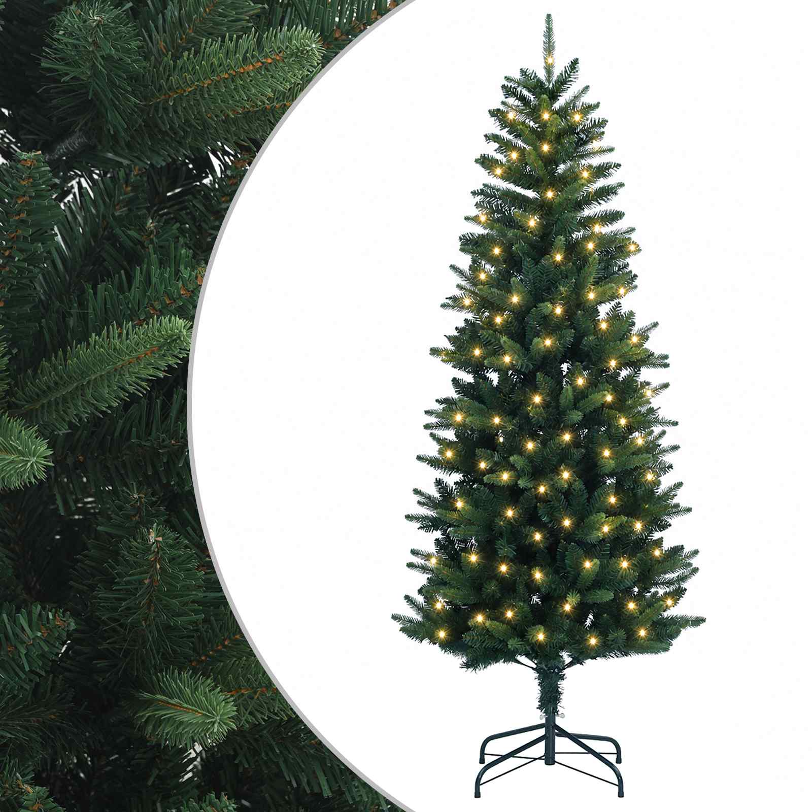 vidaXL Kunstig sammensatt juletre 150 cm 150 LED-lys Varmhvit