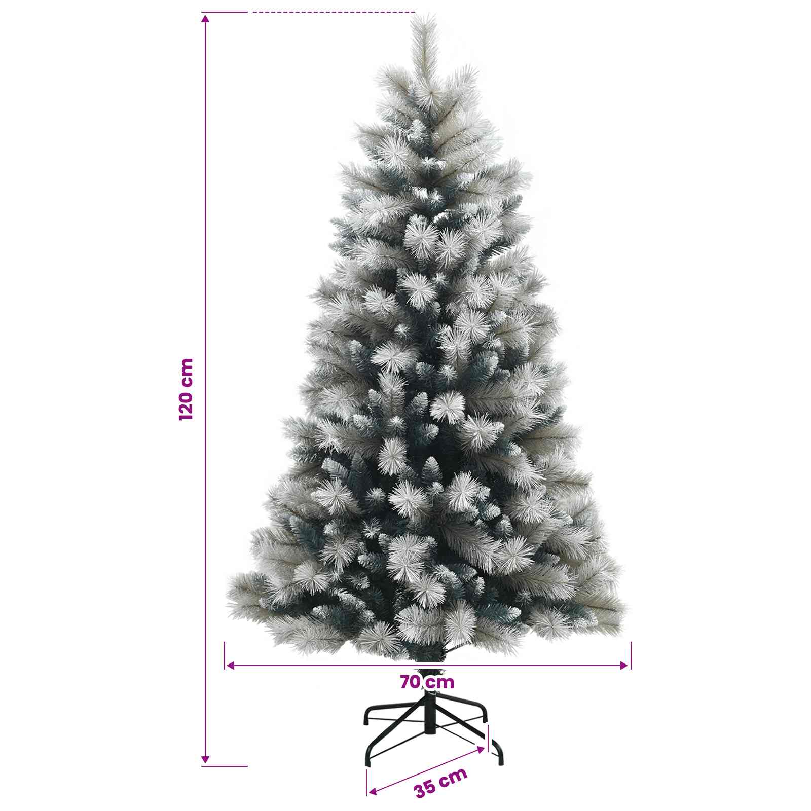 Artificial Hinged Christmas Tree size guide