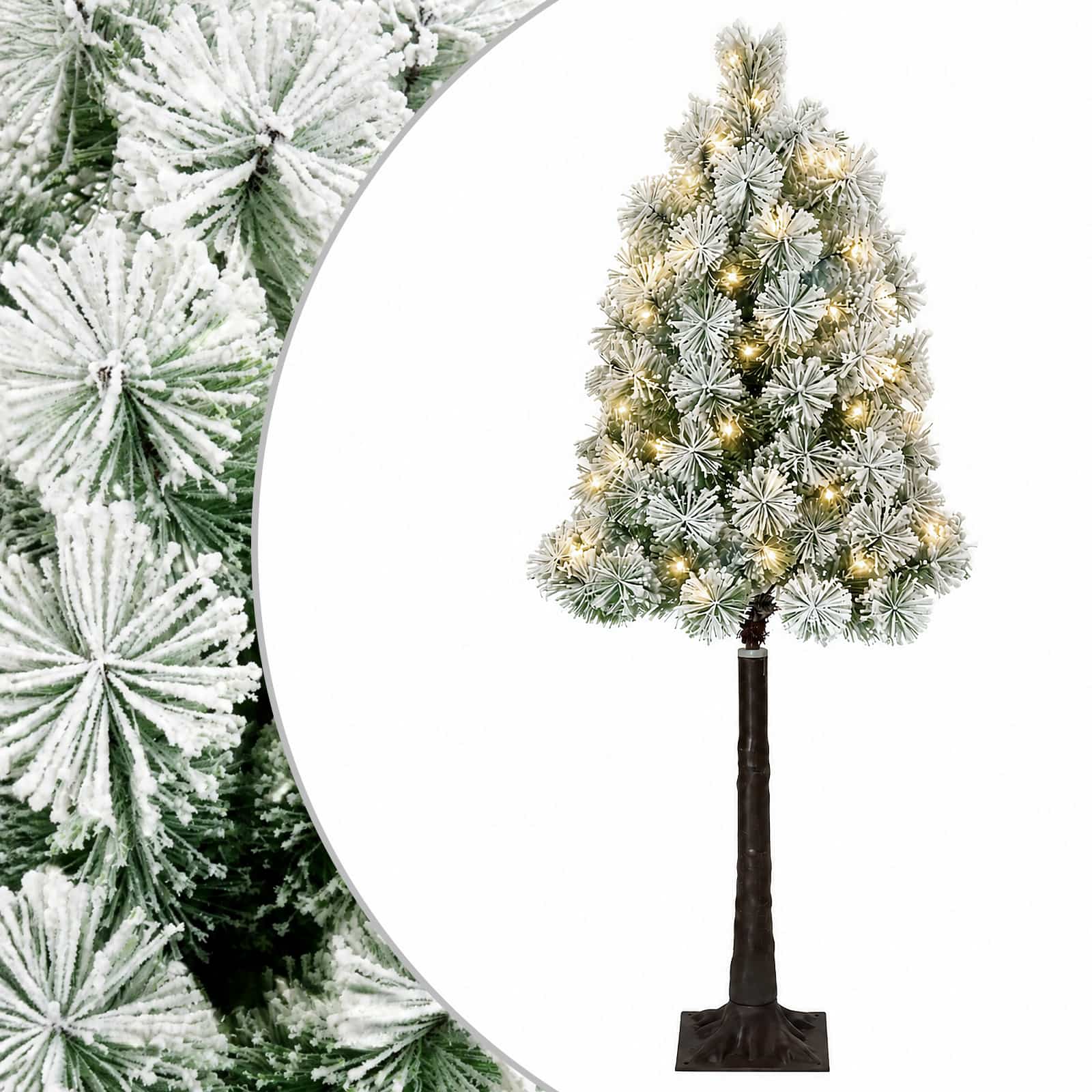 Umetno Zložljivo Božično Drevo 150 cm 150 LED Toplo bela