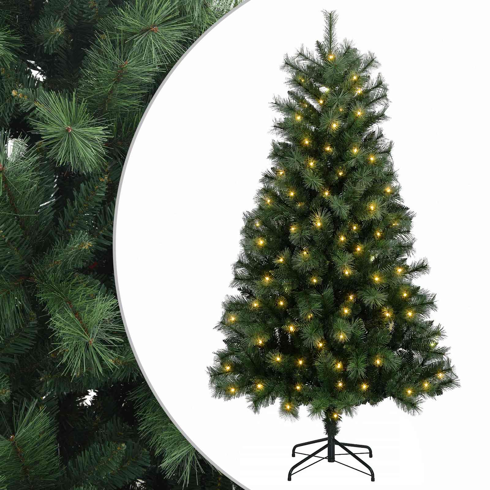 vidaXL Umelý Sklápací Vianočný Stromček 150 cm 150 LED Teplá biela