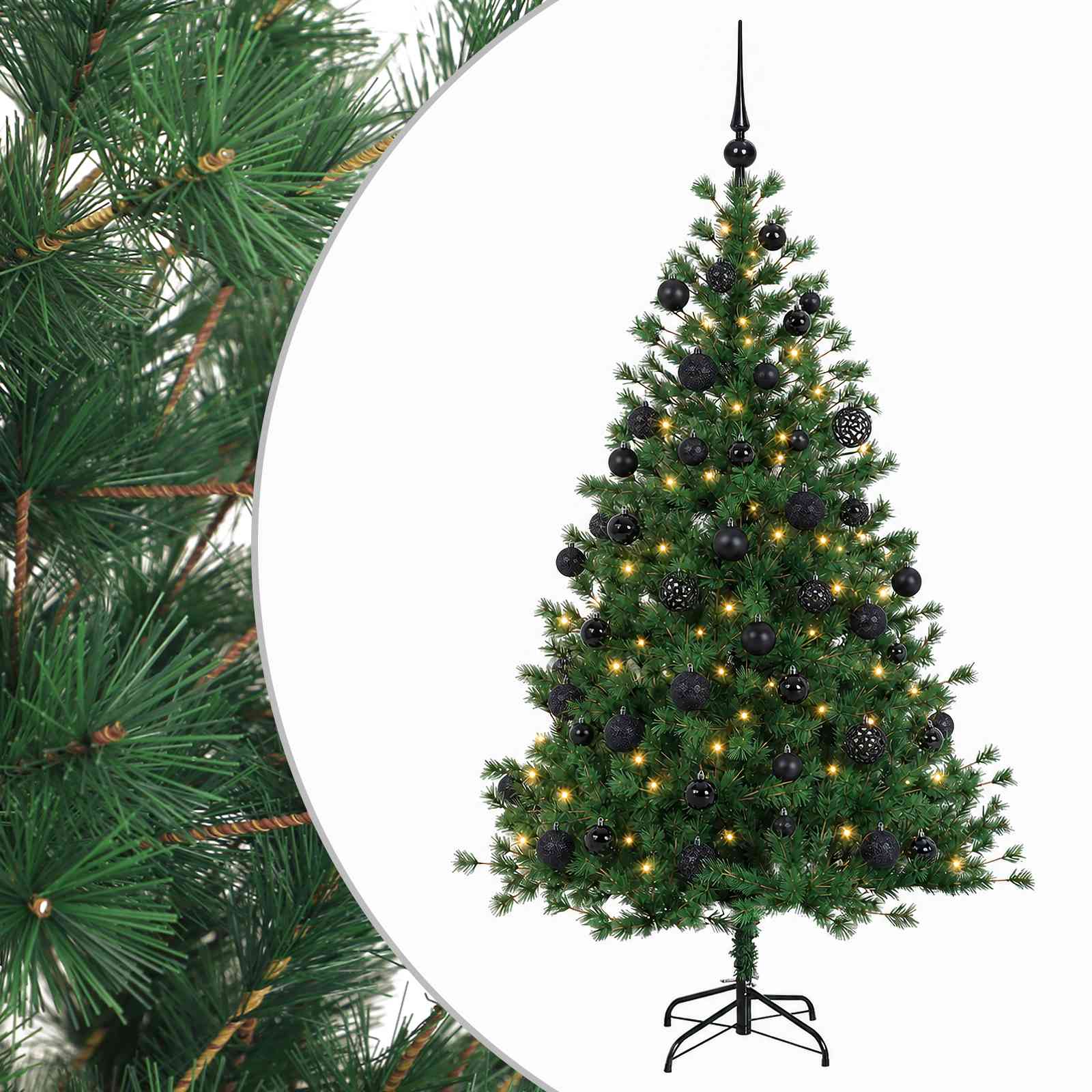 Umetna božična jelka z bučko 150 cm 150 LED Toplo bela