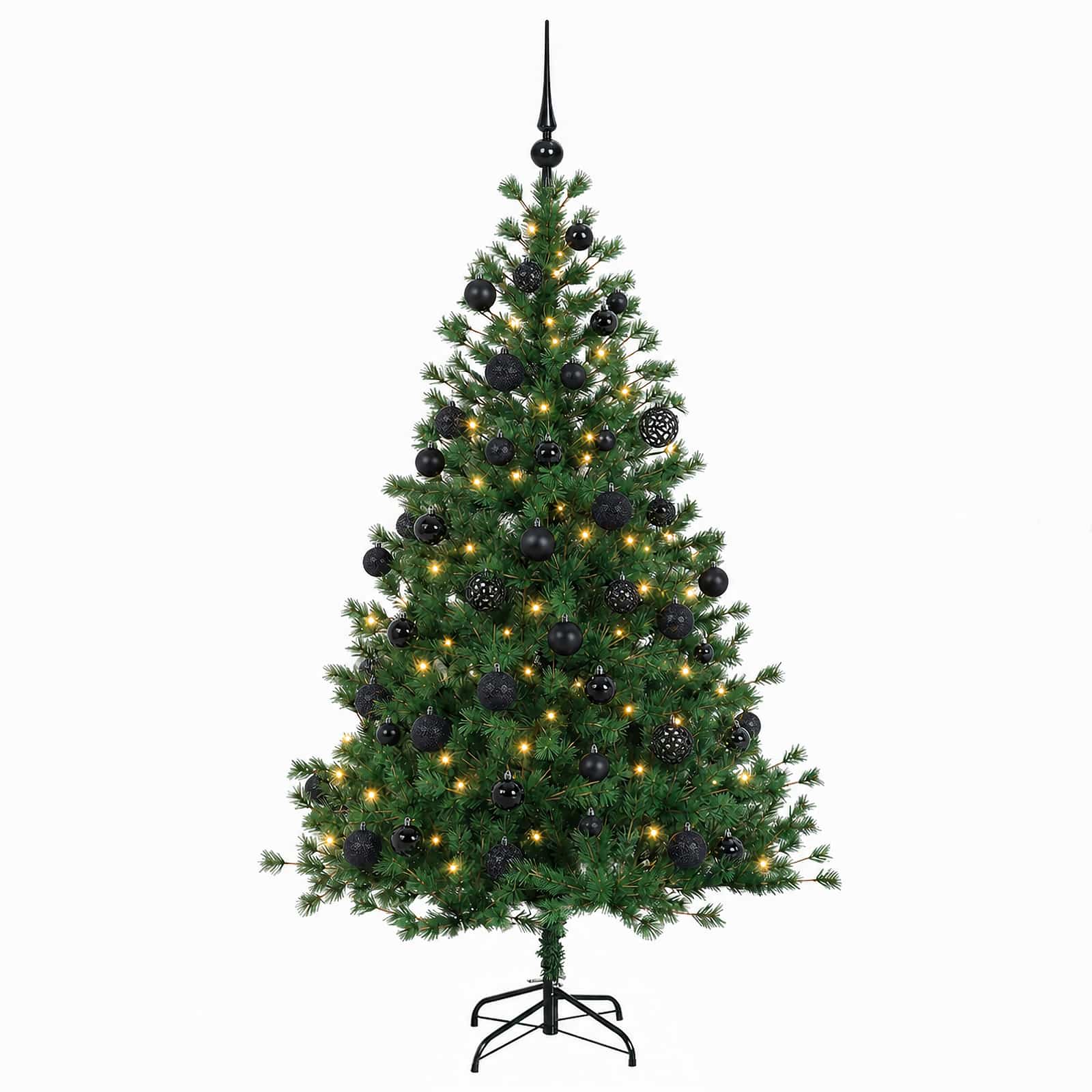 Umetna božična jelka z bučko 150 cm 150 LED Toplo bela