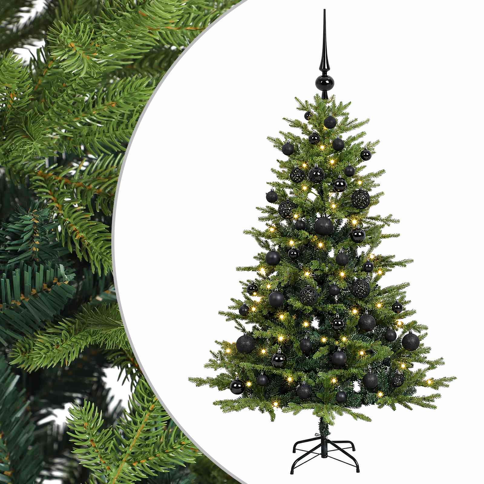 Umetna božična jelka z bučko 120 cm 150 LED Toplo bela