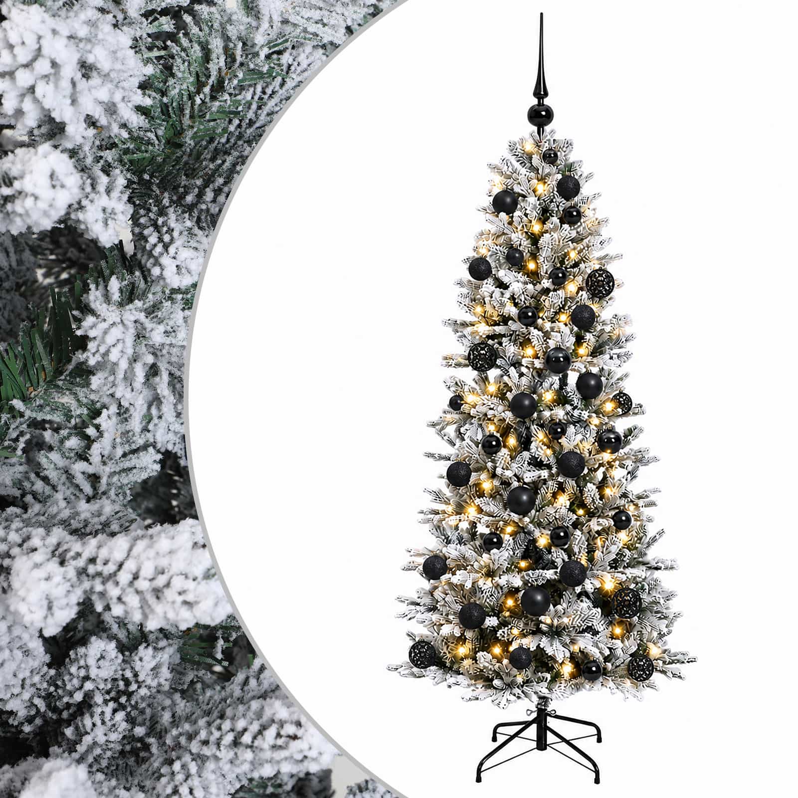 vidaXL Umelý vianočný stromček s vianočnými guľami 150 cm 150 LED