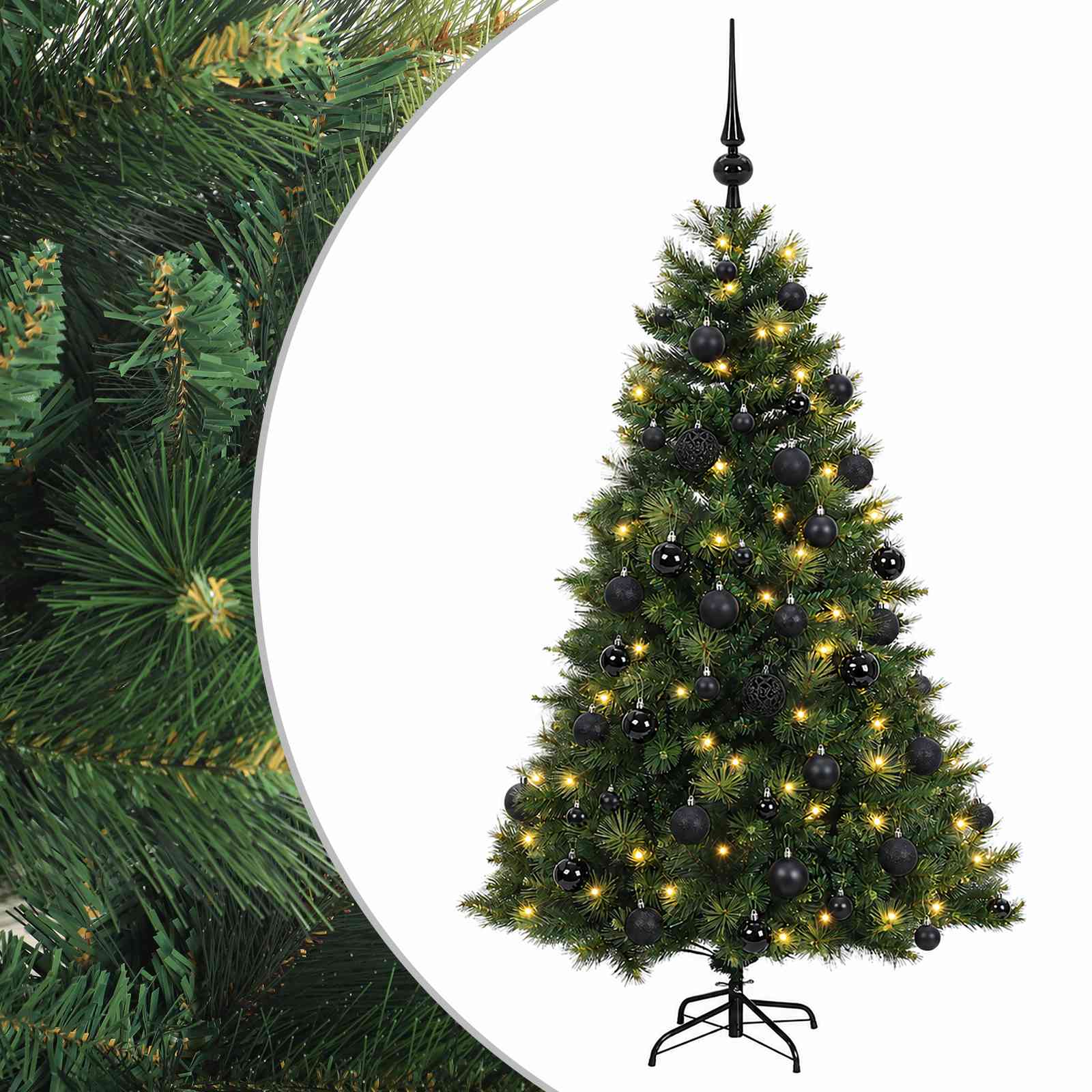Umetna božična jelka z bučko 150 cm 150 LED Toplo bela