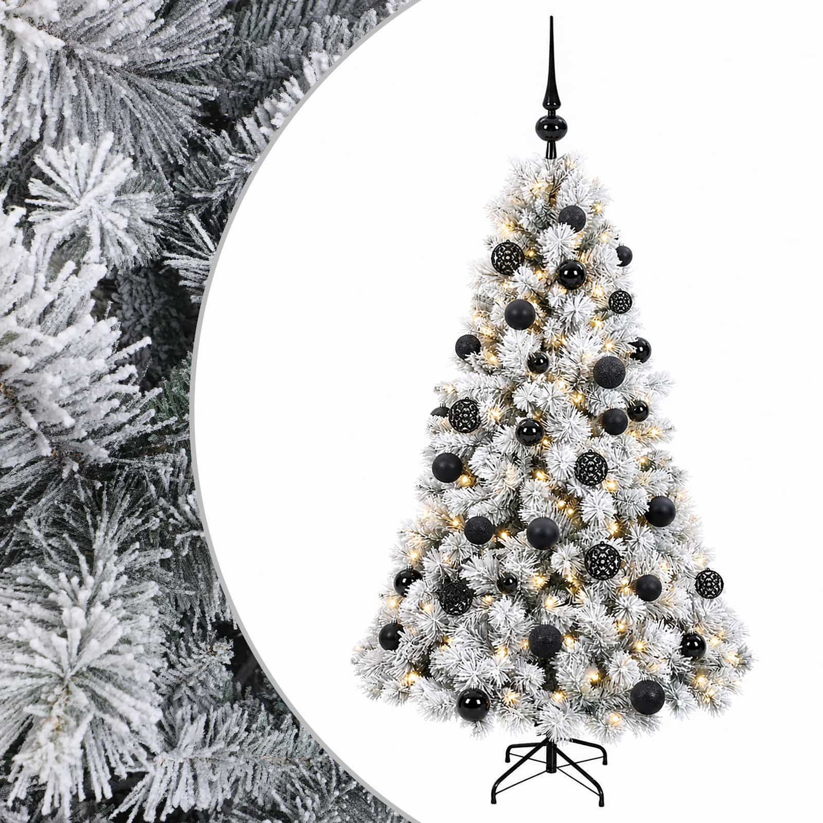 Umetna božična jelka z bučko 150 cm 150 LED Toplo bela