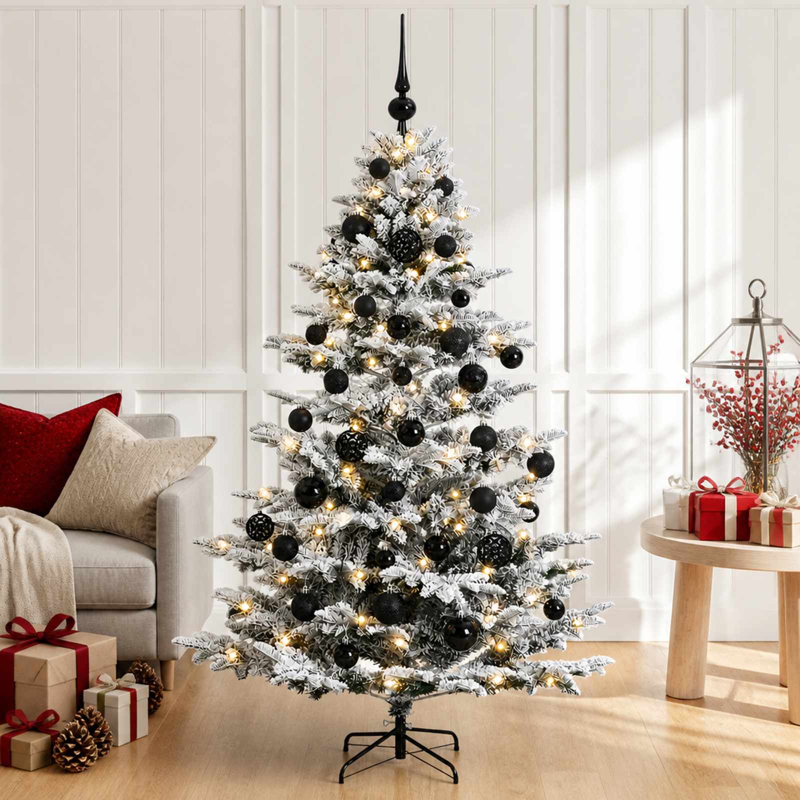 Umetna božična jelka z bučko 150 cm 150 LED Toplo bela