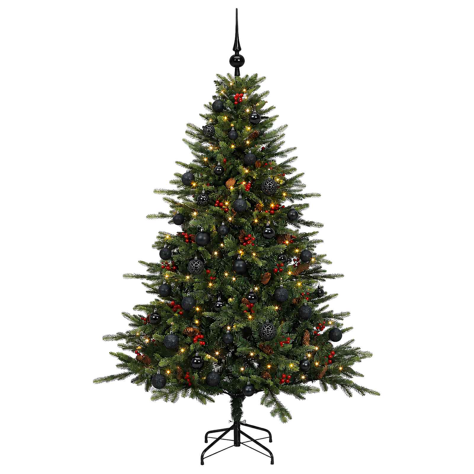Umetna božična jelka z bučko 150 cm 150 LED Toplo bela