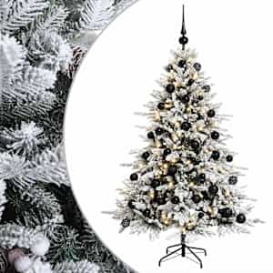 vidaXL Kunstkuusk koos j&otilde;ulukuuliga 120 cm 150 LED-i Soe valge
