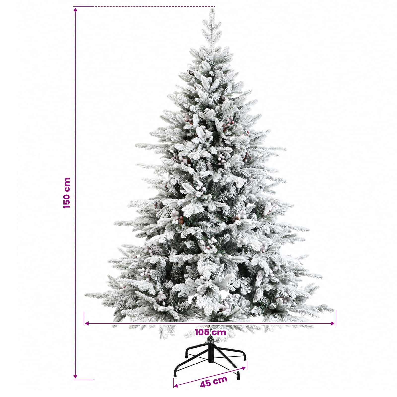 Umetna božična jelka z bučko 150 cm 150 LED Toplo bela