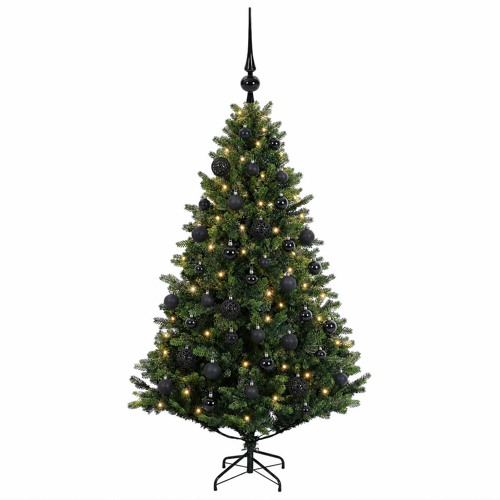 Umjetno božično drevo z okrasnimi kroglami 120 cm 150 LED