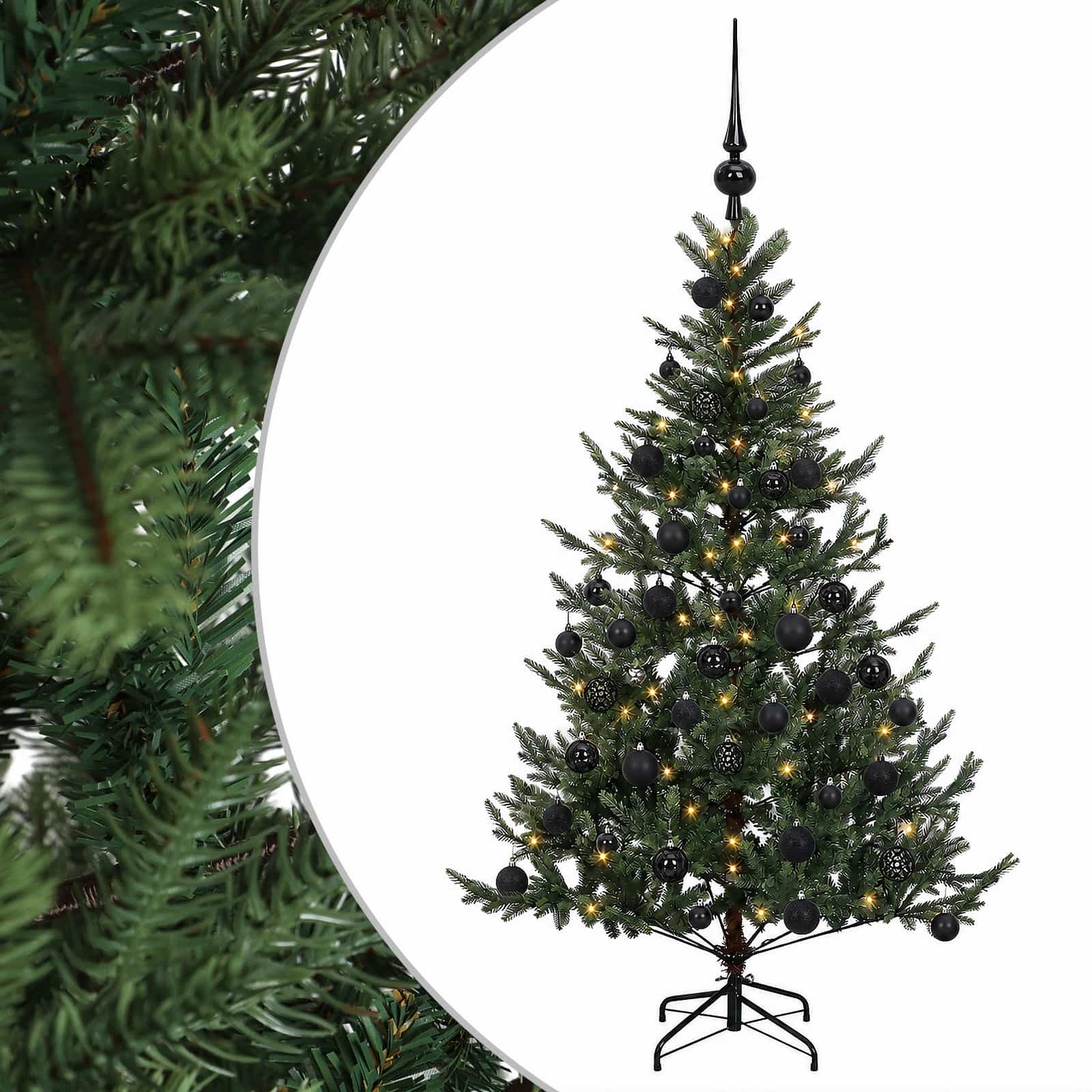 Umetna božična jelka z bučko 150 cm 150 LED Toplo bela