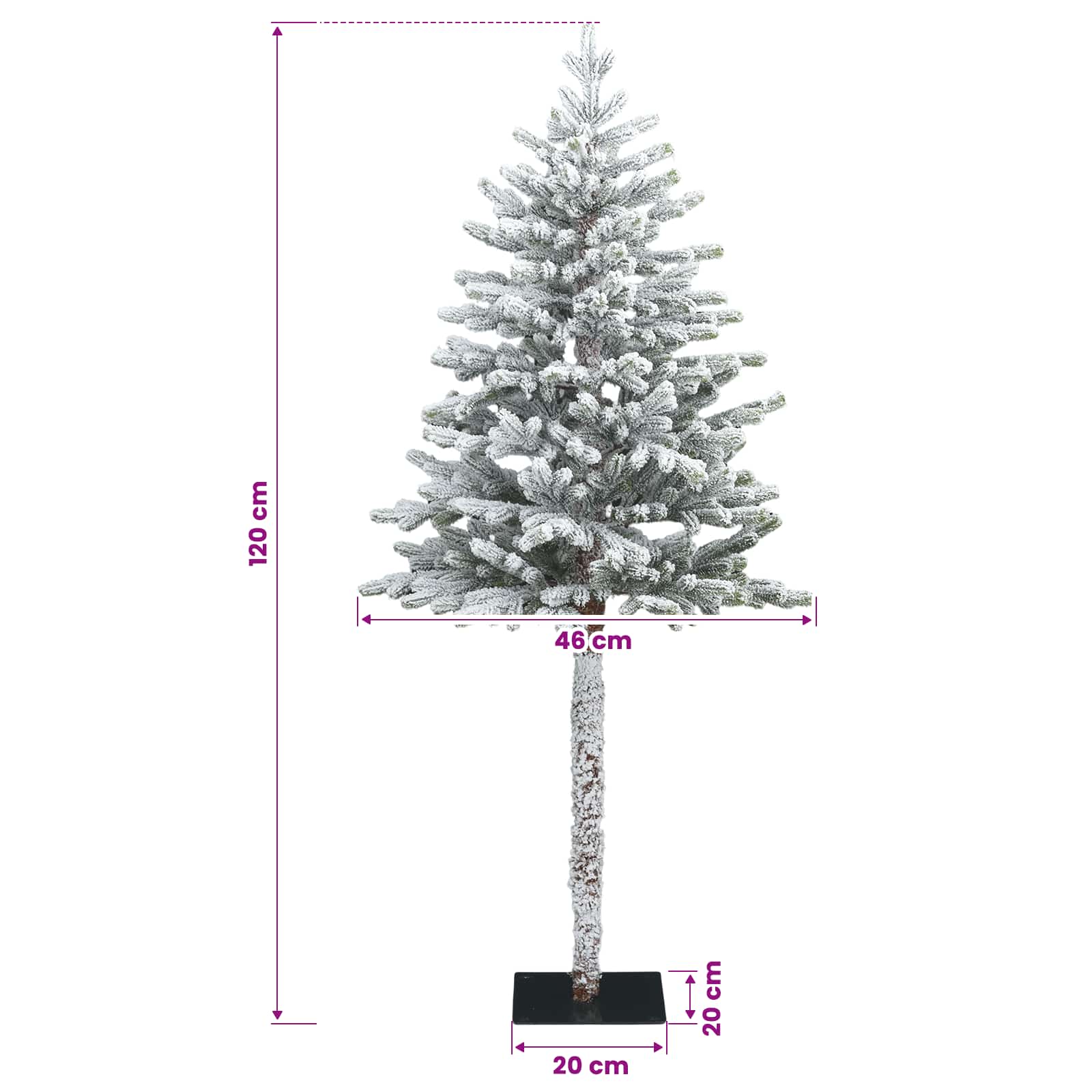 Artificial Christmas Tree with Bauble 150 LEDs size guide