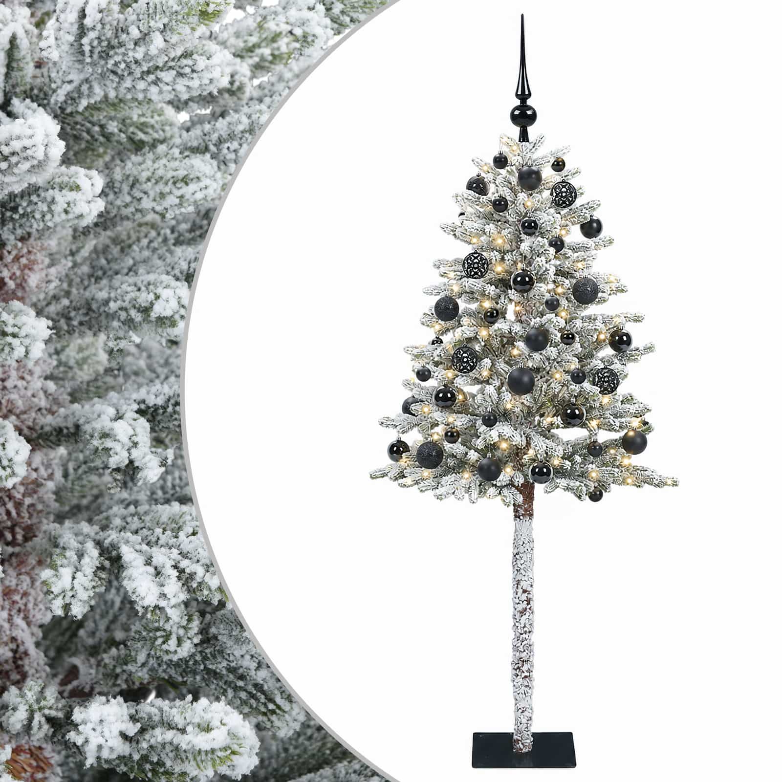 Umjetno božično drevo z okrasnimi kroglami 150 cm 150 LED