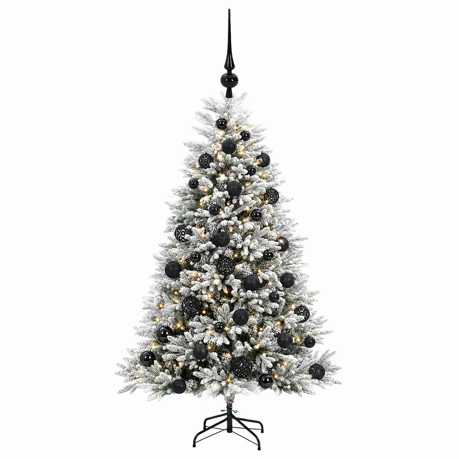 Umjetno božično drevo z okrasnimi kroglami 120 cm 150 LED