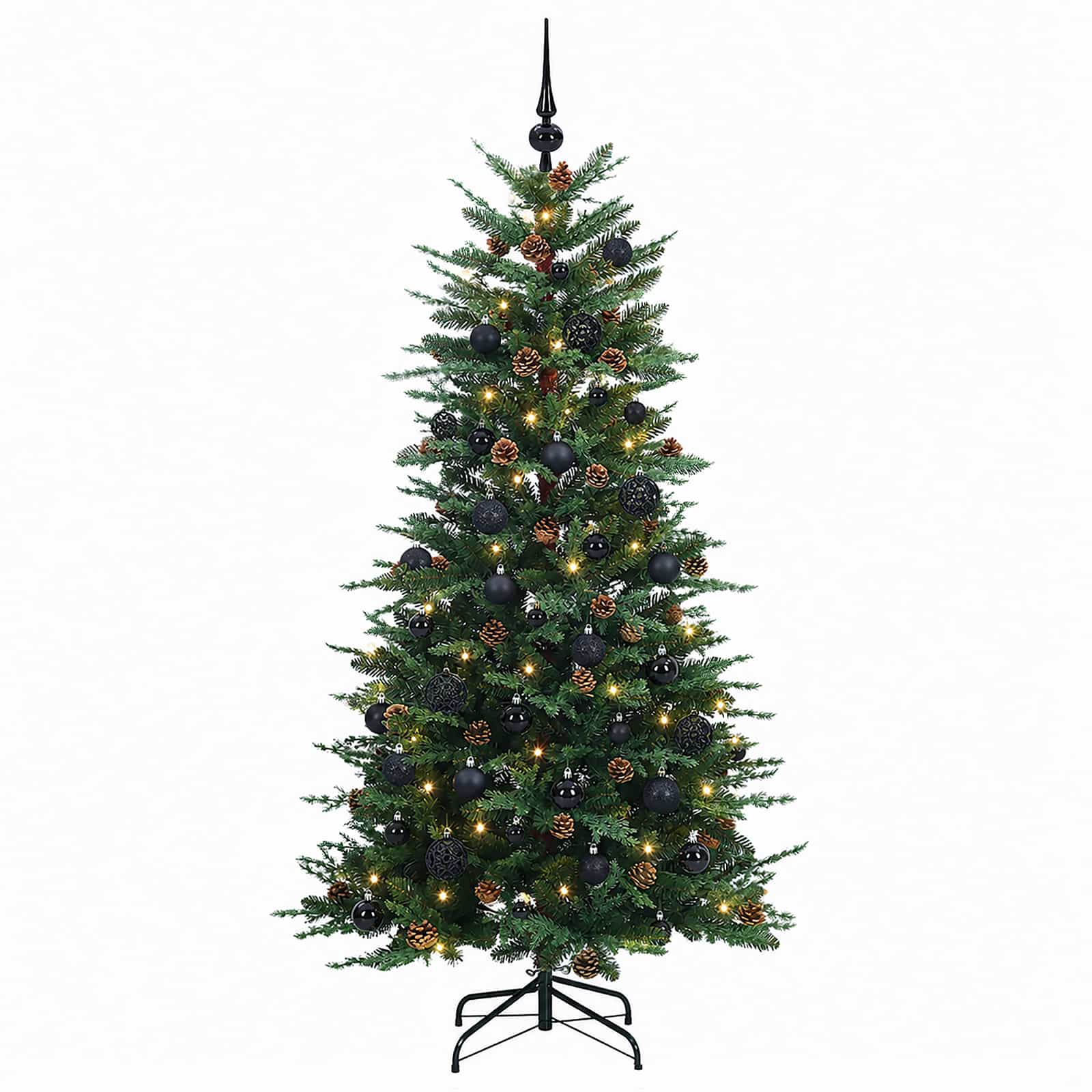Umetno Zložljivo Božično Drevo 150 cm 150 LED Toplo bela