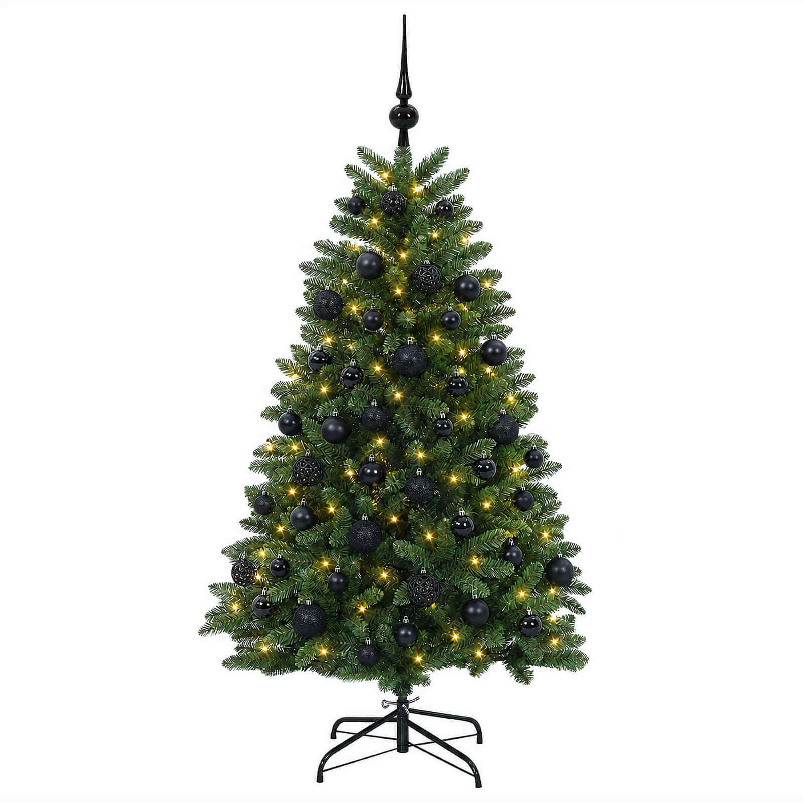 Umetno božično drevesce, srednje zeleno, z bunkicami 150 cm