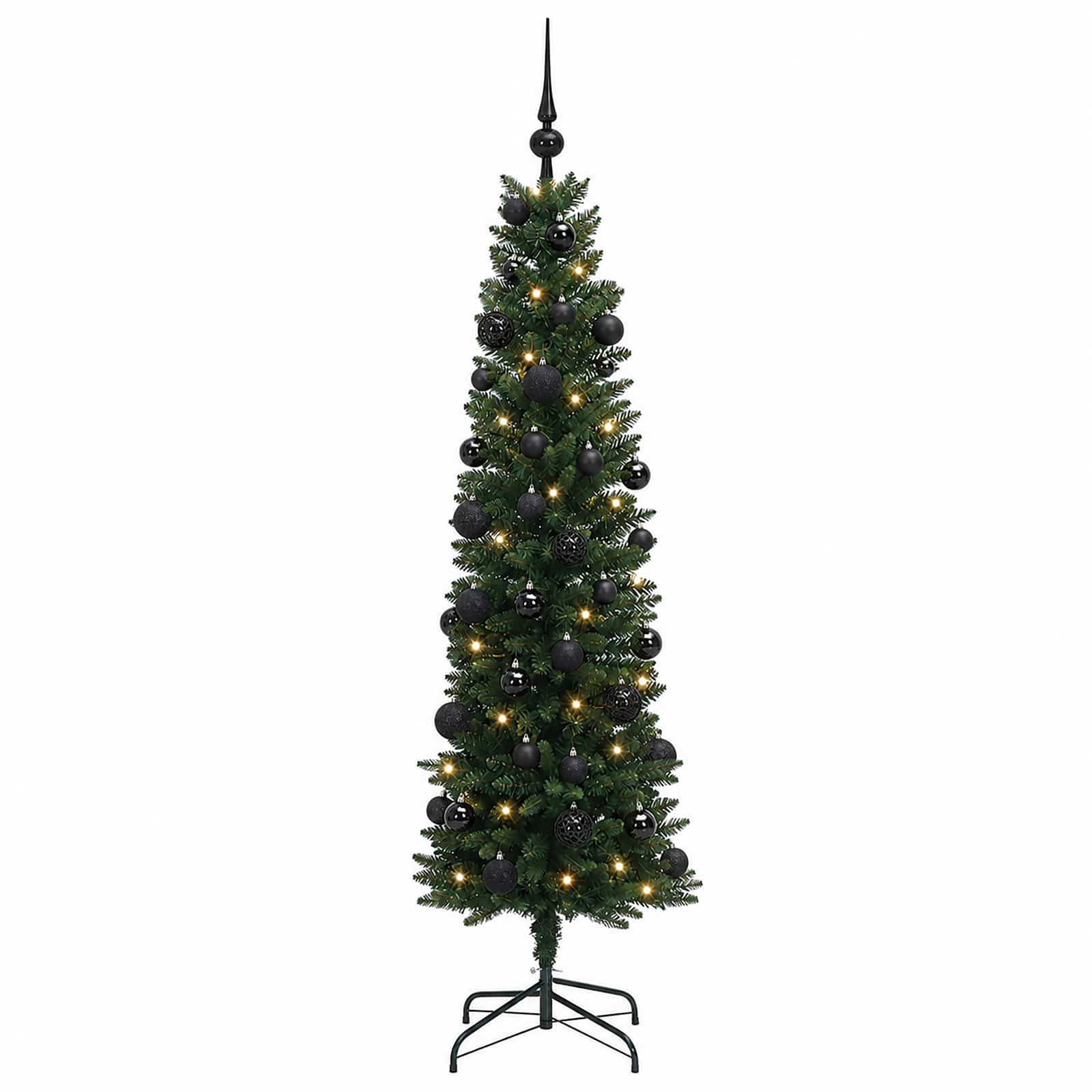 Umetno ozko božično drevesce z božično kroglico 120 cm 150 LED