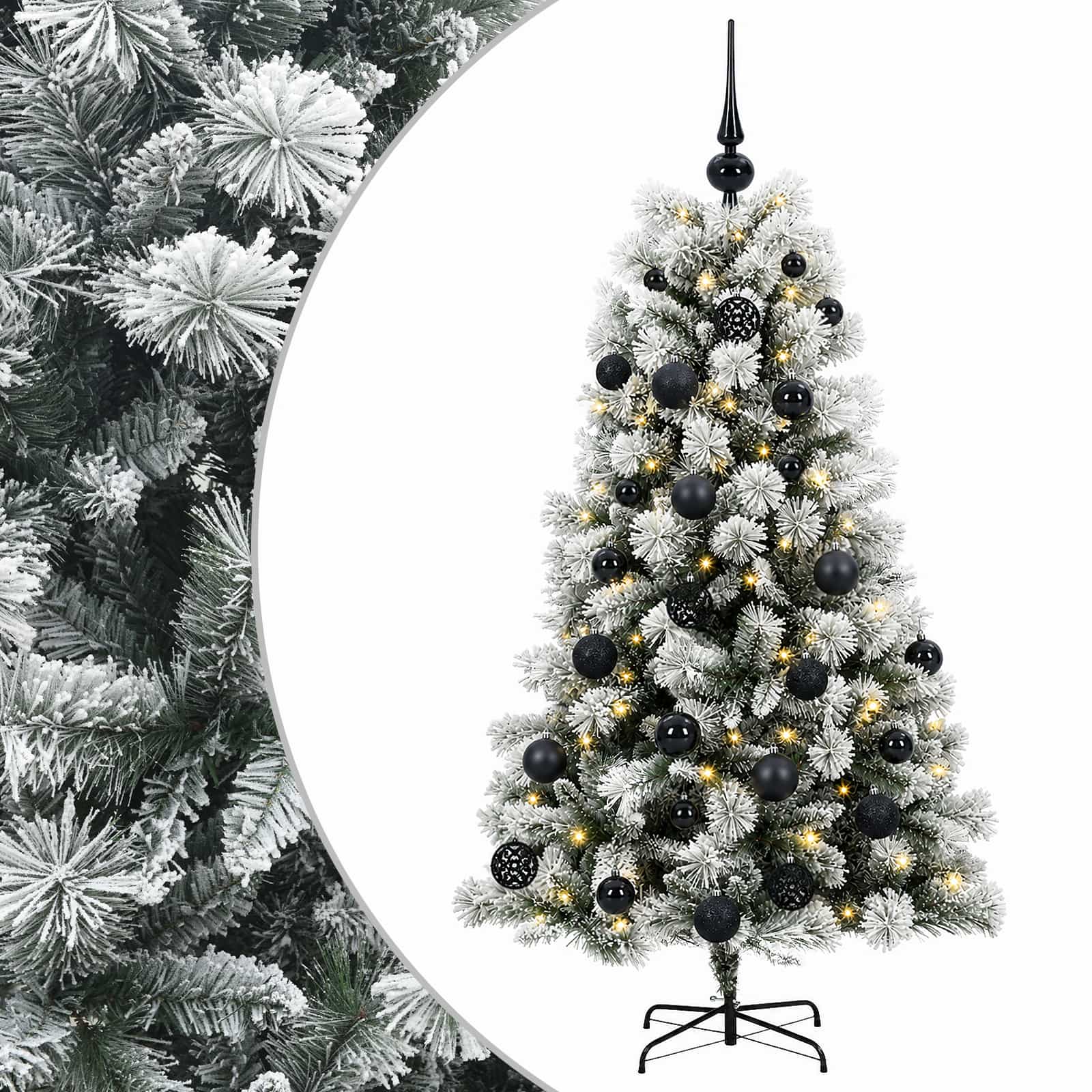 vidaXL Umelý kĺbový vianočný stromček s vianočnými guľami 150 cm