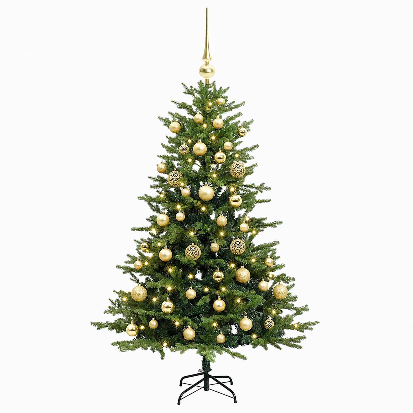 Umetna božična jelka z bučko 150 cm 150 LED Toplo bela