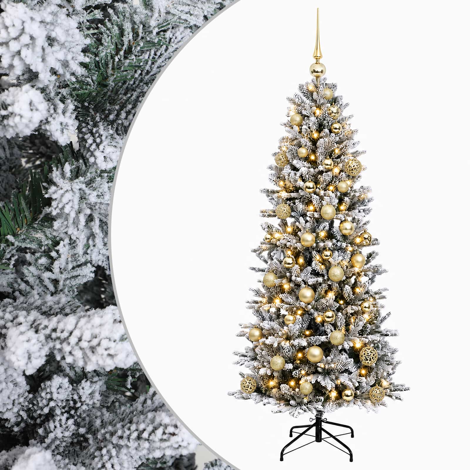 Umetna božična jelka z bučko 150 cm 150 LED Toplo bela