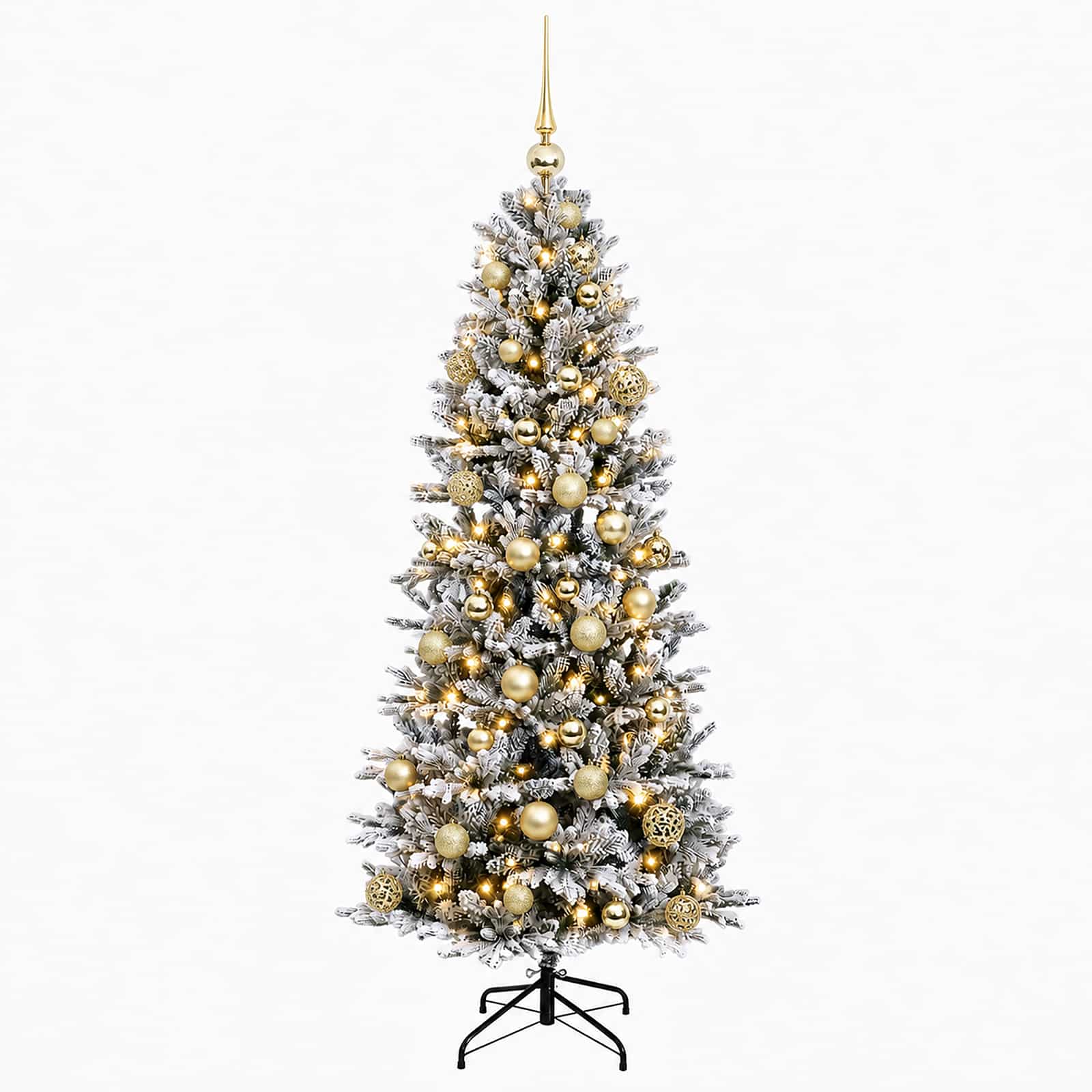 Umetna božična jelka z bučko 150 cm 150 LED Toplo bela