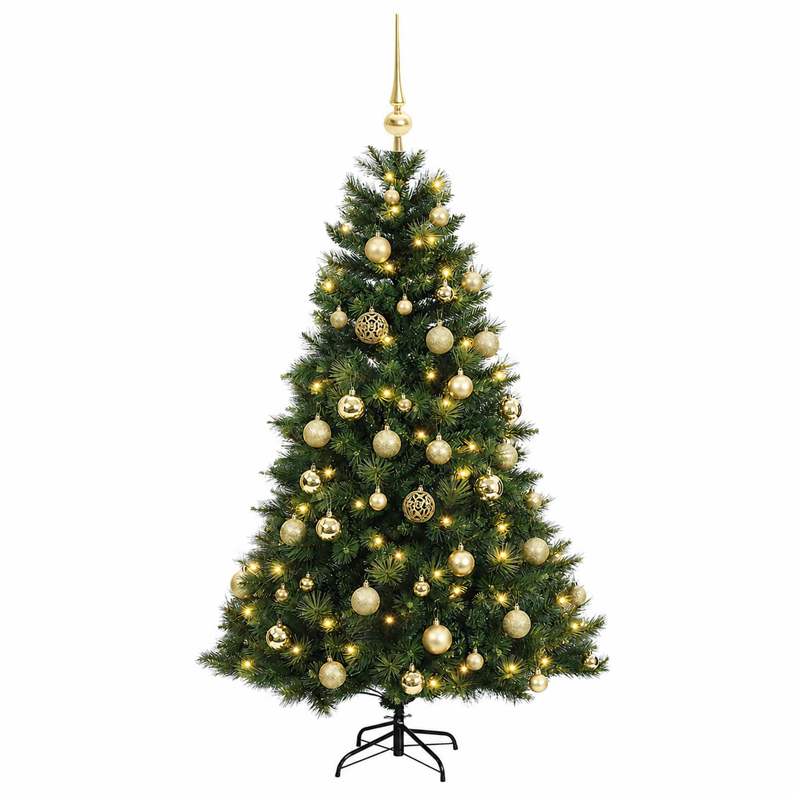 Umetna božična jelka z bučko 150 cm 150 LED Toplo bela