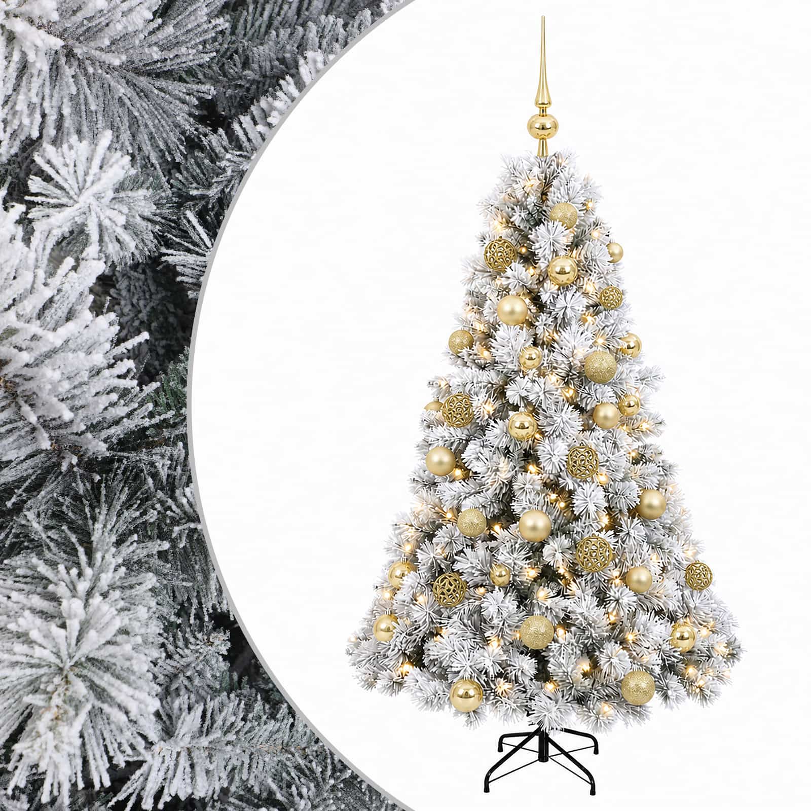 Umetna božična jelka z bučko 150 cm 150 LED Toplo bela