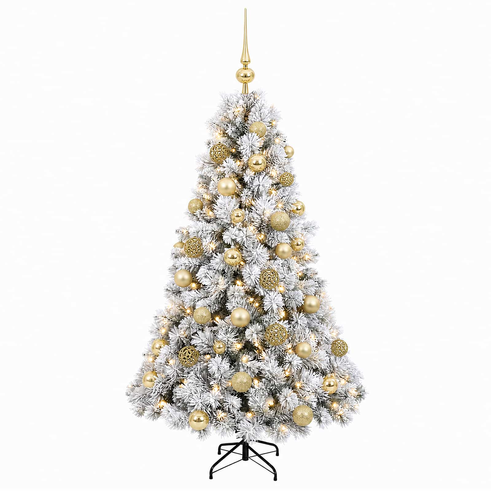 Umetna božična jelka z bučko 150 cm 150 LED Toplo bela