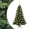 vidaXL Kunstkuusk koos j&otilde;ulukuuliga 120 cm 150 LED-i Soe valge