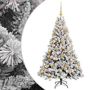 vidaXL Tehisj&otilde;ulukuusk koos kaunistustega 120 cm 150 LED-i Soe valge