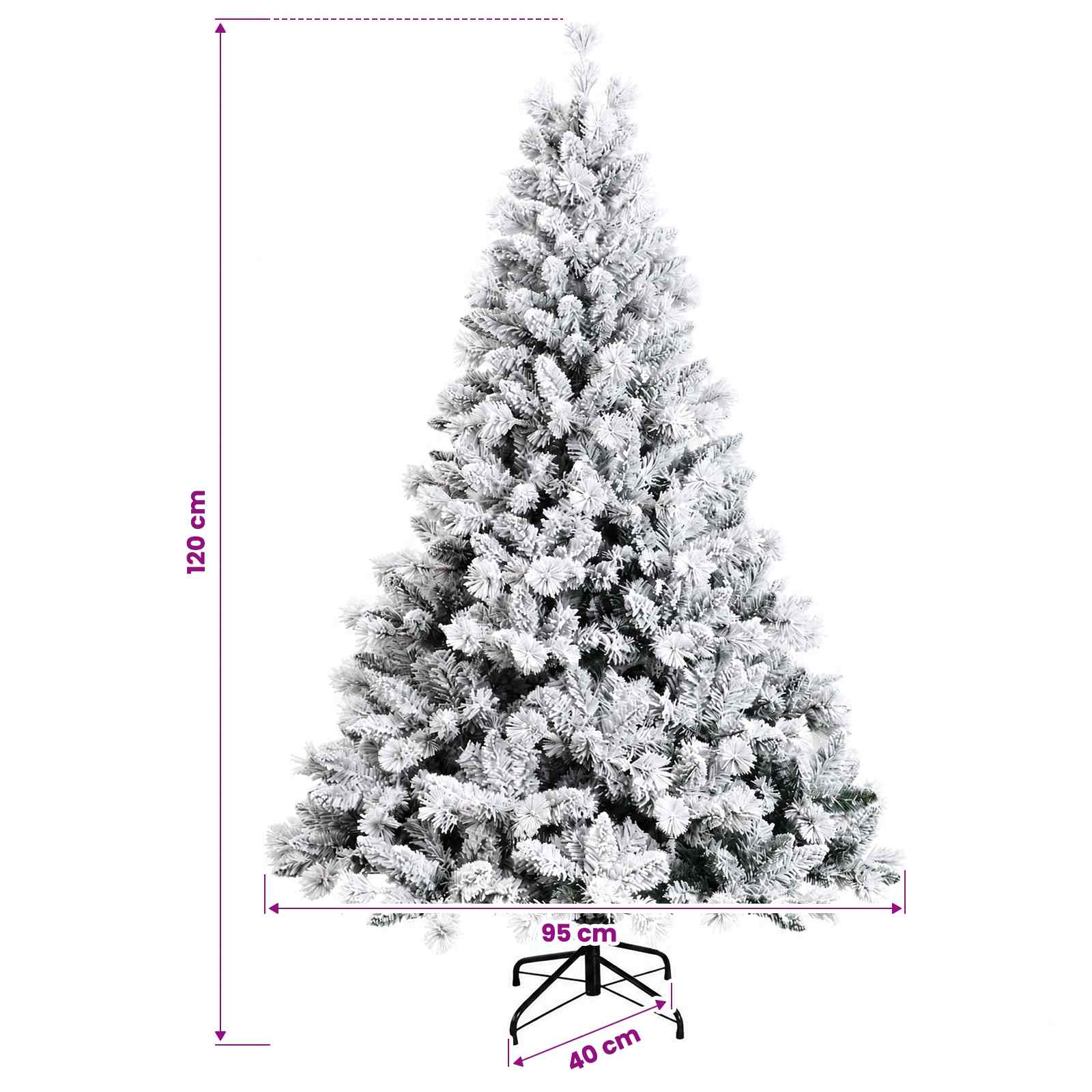 Umjetno božično drevo z okrasnimi kroglami 120 cm 150 LED
