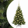vidaXL Kunstkuusk koos j&otilde;ulukuuliga 120 cm 150 LED-i Soe valge