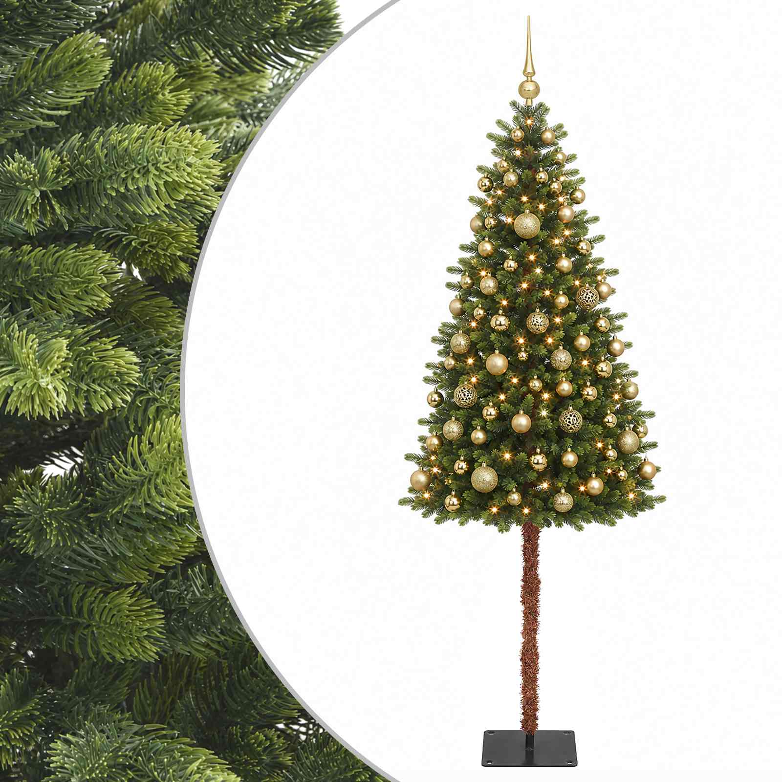 Umjetno božično drevo z okrasnimi kroglami 150 cm 150 LED
