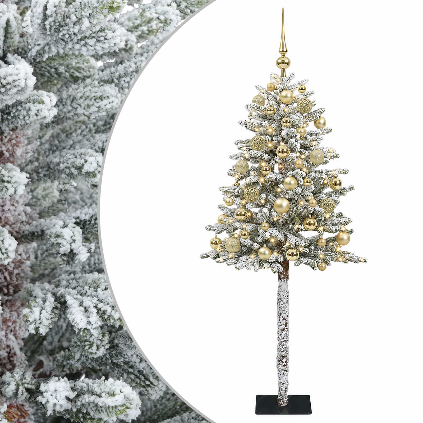 Umjetno božično drevo z okrasnimi kroglami 150 cm 150 LED