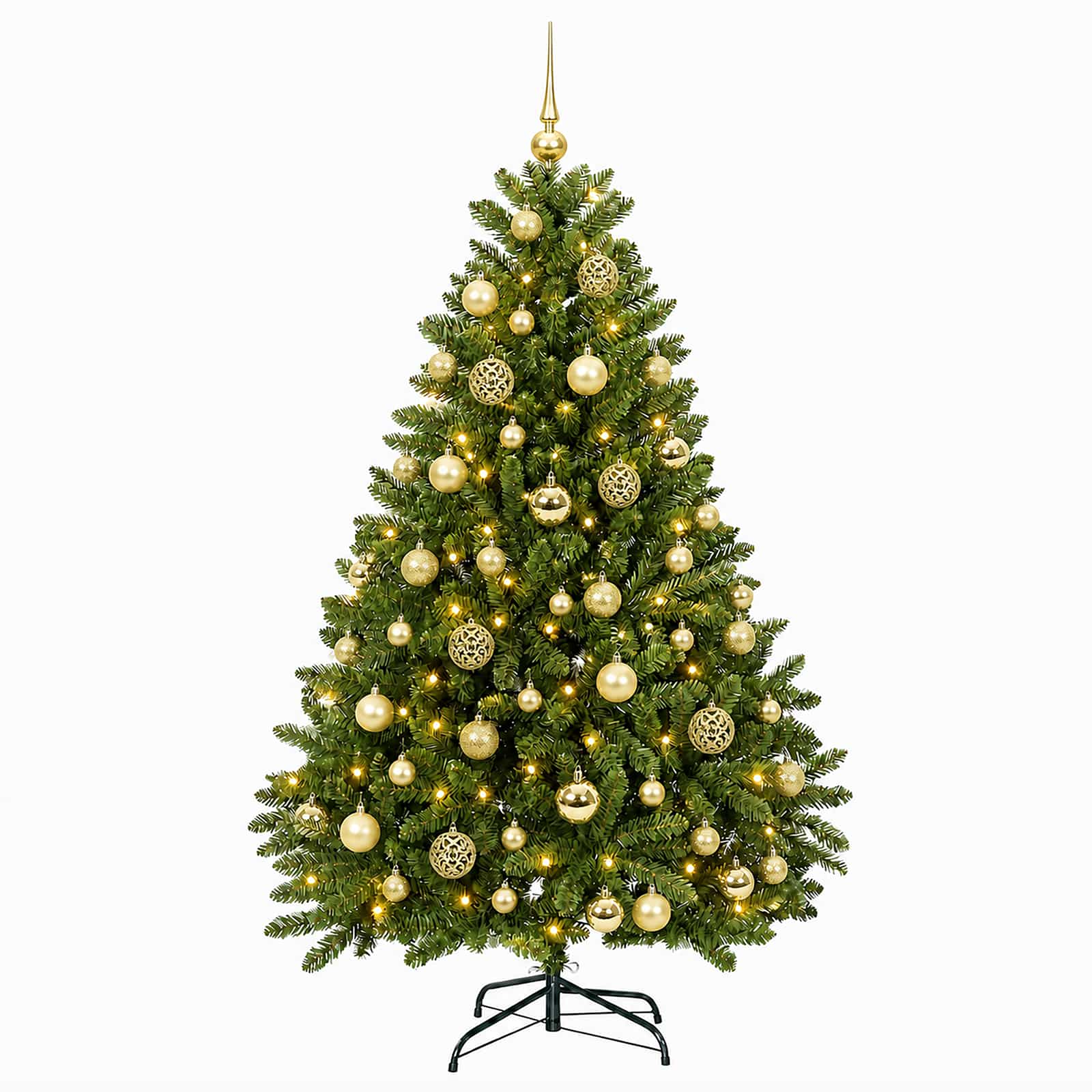 vidaXL Kunstkerstboom lichtgroen met kerstballen 120 cm 150 LED's groen, foto 4