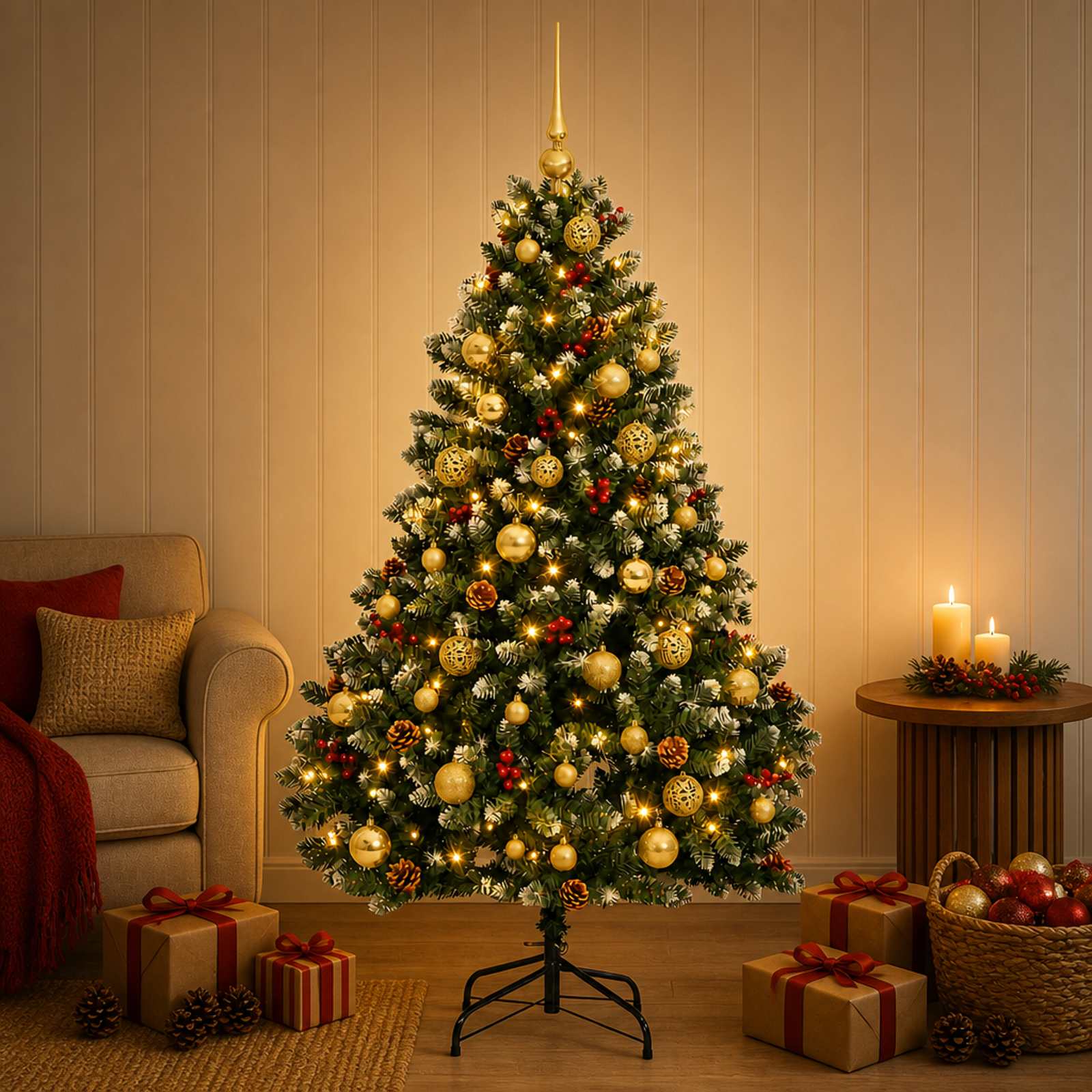 Artificial Christmas Tree with Ornaments 150 LEDs — photo 1 of 10