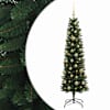 vidaXL Kitsas kunstkuusk koos j&otilde;ulukuulidega 120 cm 150 LED-i