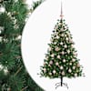 vidaXL Kunstkuusk koos j&otilde;ulukuuliga 150 cm 150 LED-i Soe valge