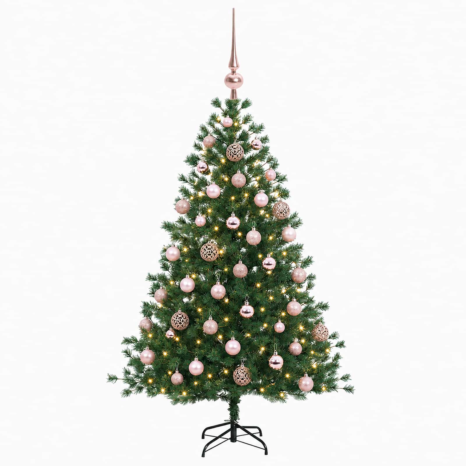 Umetna božična jelka z bučko 150 cm 150 LED Toplo bela
