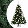 vidaXL Kunstkuusk koos j&otilde;ulukuuliga 150 cm 150 LED-i Soe valge