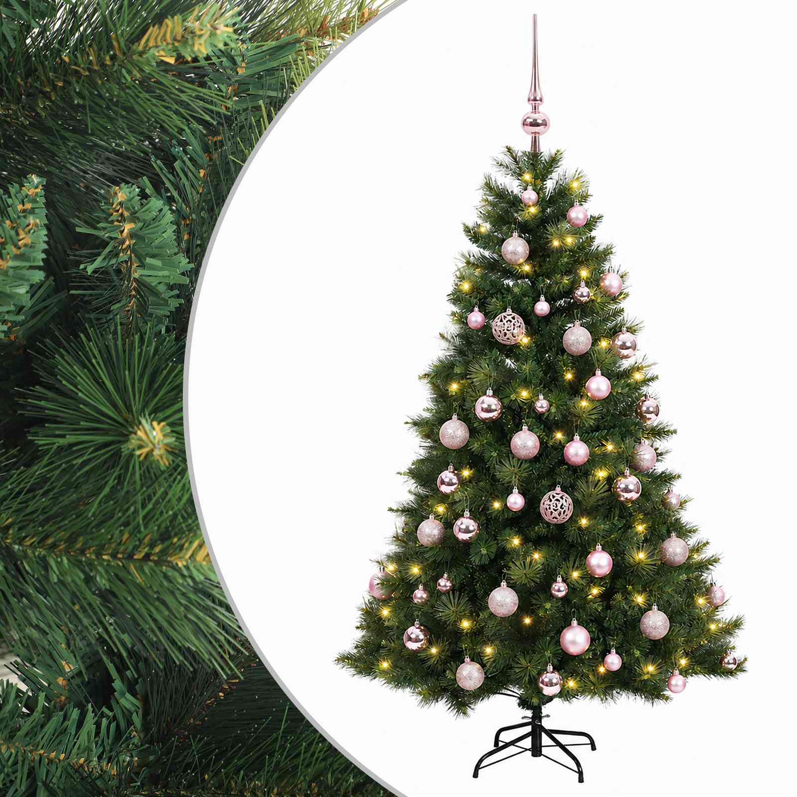 Umetna božična jelka z bučko 120 cm 150 LED Toplo bela