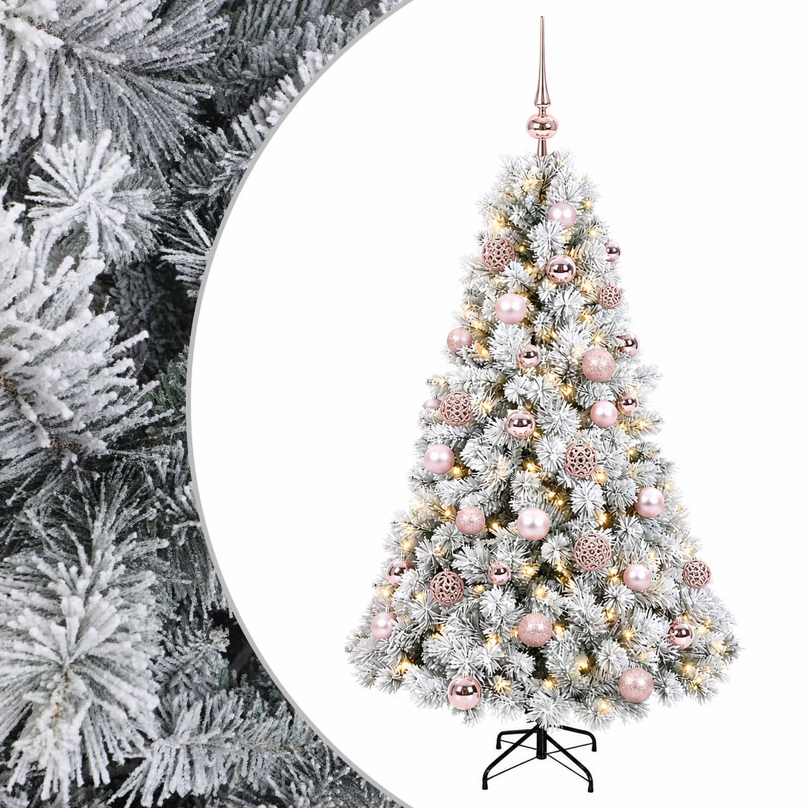 Umetna božična jelka z bučko 150 cm 150 LED Toplo bela