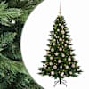 vidaXL Kunstkuusk koos j&otilde;ulukuuliga 120 cm 150 LED-i Soe valge