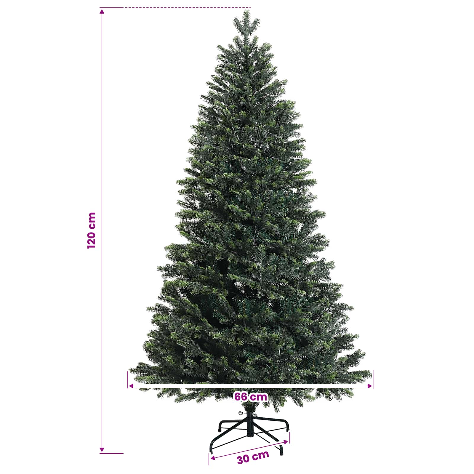 Umjetno božično drevo z okrasnimi kroglami 120 cm 150 LED